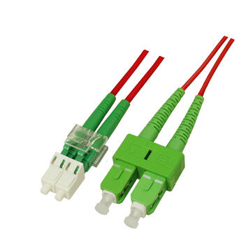 P-SM9-D2R-LCA-SCA-.5 Fiberworks AS  Patch SM DPX LC/APC-SC/APC 0.5 m 9/OS2 G.657.A2 2x &#248;2mm Red