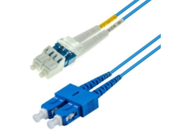 Patch SM DPX LC/UPC-SC/UPC 0.5 m 9/OS2 G.657.A2 2x ø2mm Blå 