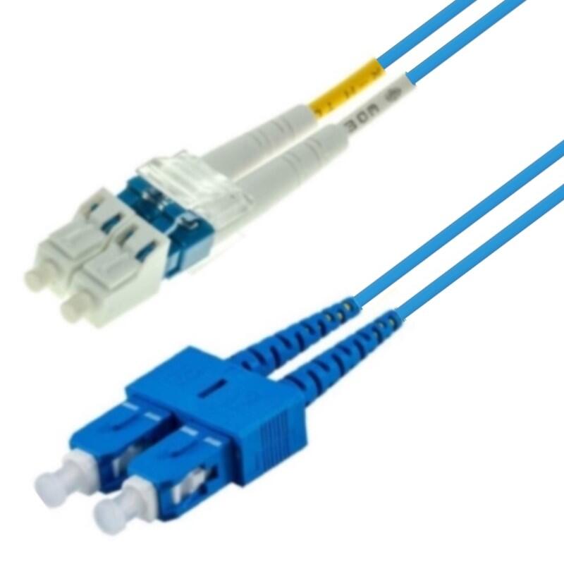 P-SM9-D2B-LCU-SCU-.5 Fiberworks AS  Patch SM DPX LC/UPC-SC/UPC 0.5 m 9/OS2 G.657.A2 2x &#248;2mm Bl&#229;