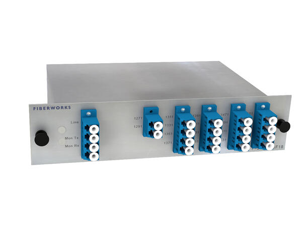 Fiberworks 18ch. CWDM 1-fiber Mux/Demux Single line fiber, Mon. port, LC/UPC 
