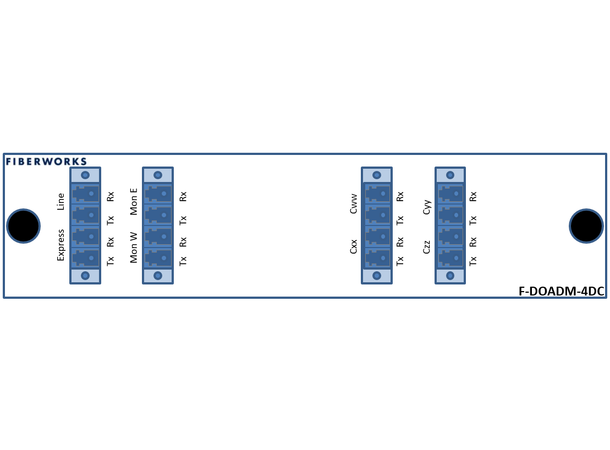 Fiberworks 4 ch. DWDM OADM w/mon.ports C53 - C56, "drop and continue", LC 