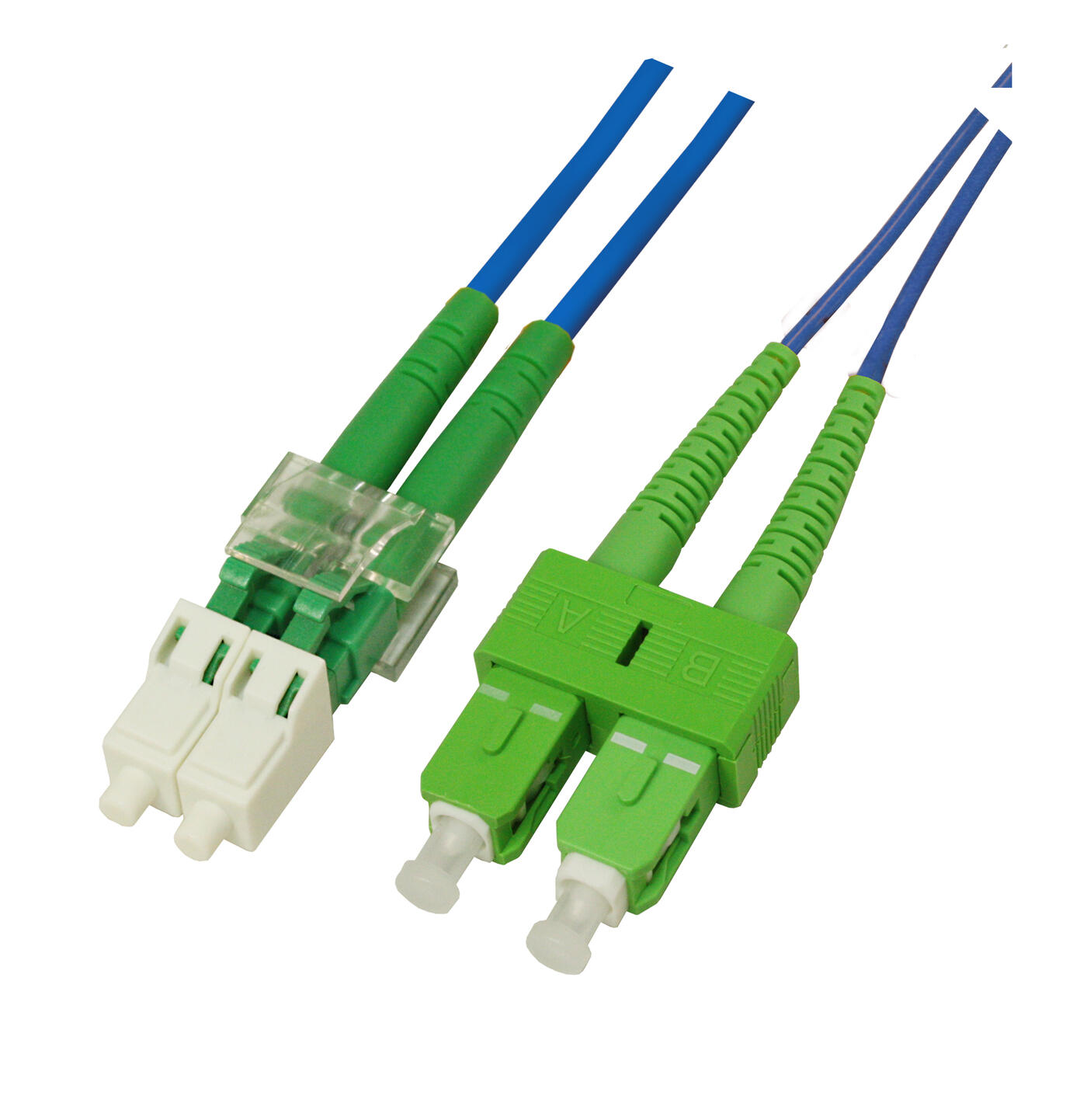 P-SM9-D2B-LCA-SCA-10 Fiberworks AS  Patch SM DPX LC/APC-SC/APC 10 m 9/OS2 G.657.A2 2x &#248;2mm Bl&#229;