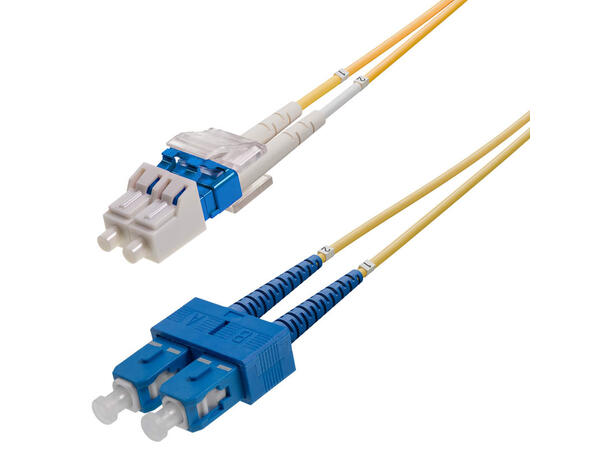 Patch SM DPX LC/UPC-SC/UPC 2.5 m 9/OS2 G.657.A2 2x ø2mm Gul 