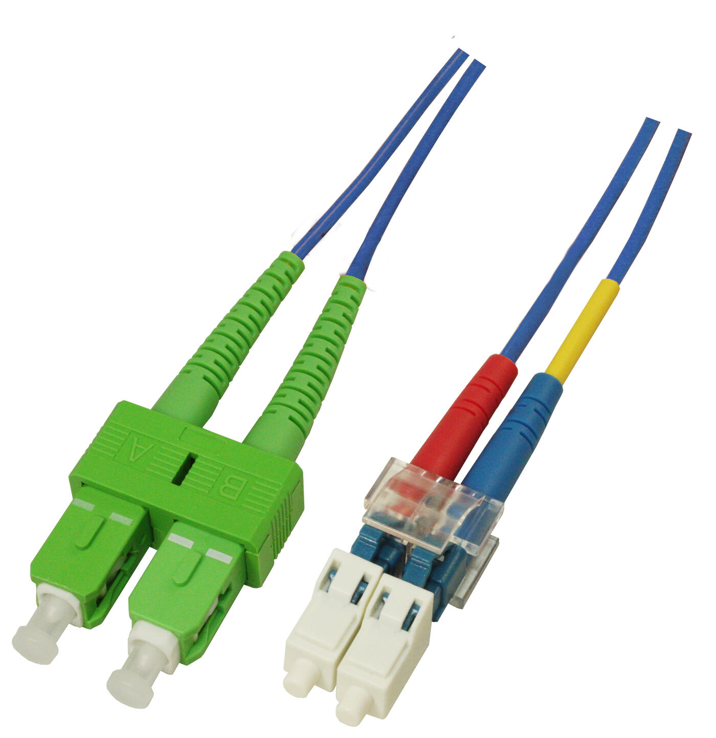 P-SM9-D2B-SCA-LCU-10 Fiberworks AS  Patch SM DPX SC/APC-LC/UPC 10 m 9/OS2 G.657.A2 2x &#248;2mm Blue