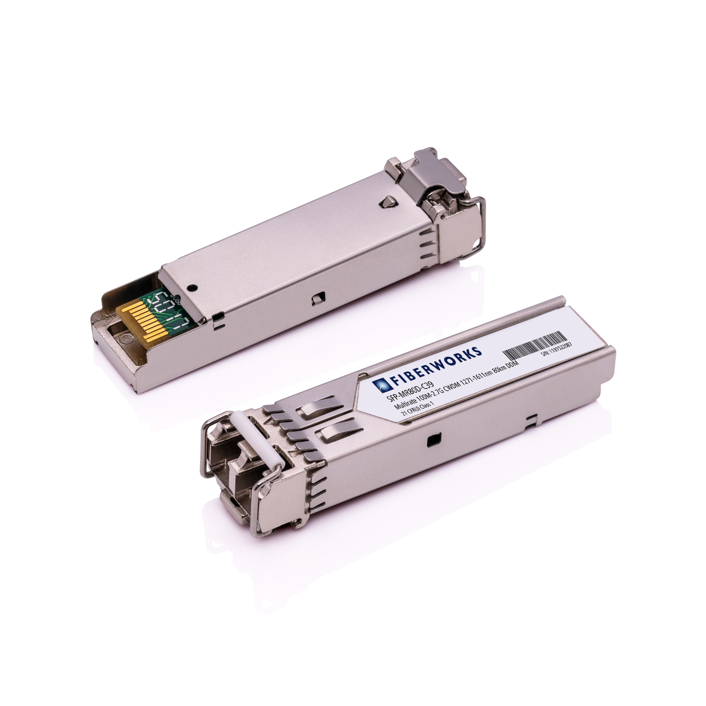SFP-MR80D-C39-RGD-U Fiberworks AS  SFP, Multirate 100M-2.7G, DDM, 80km RGD CWDM 1391nm, 28dB, SM, Fiberworks