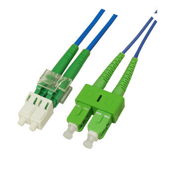 P-SM9-D2B-LCA-SCA-15 Fiberworks AS  Patch SM DPX LC/APC-SC/APC 15 m 9/OS2 G.657.A2 2x &#248;2mm Bl&#229;