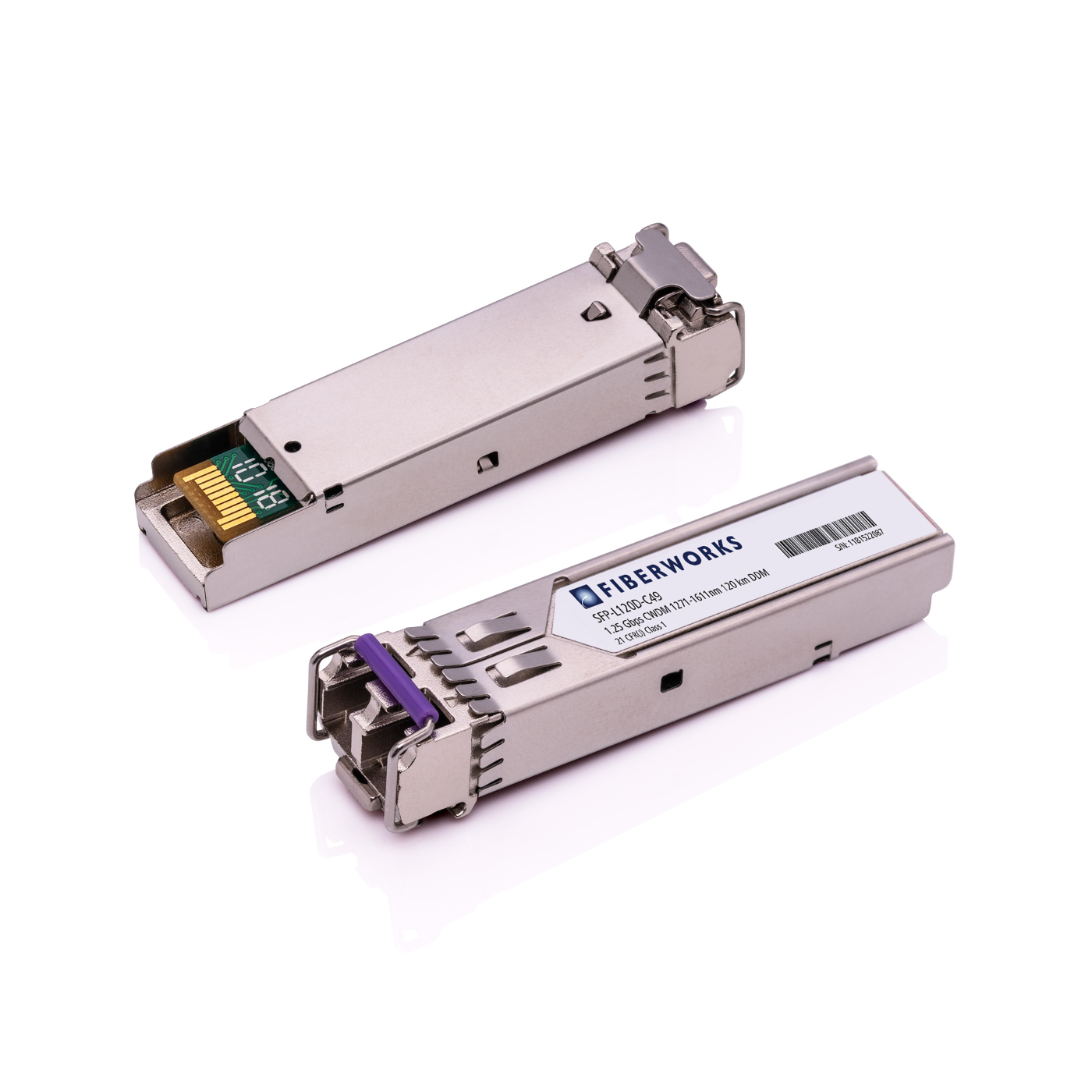 SFP-L120D-C49-EN Fiberworks AS  SFP, 1.25 Gbps GigE, DDM, 120km CWDM 1491nm, 32dB, SM/MM, Ericsson