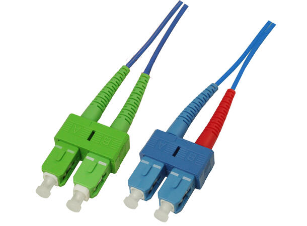 Snor SM DPX SC/APC-SC/UPC xx m 9/OS2 G.657.A2 2x ø2mm Blå 