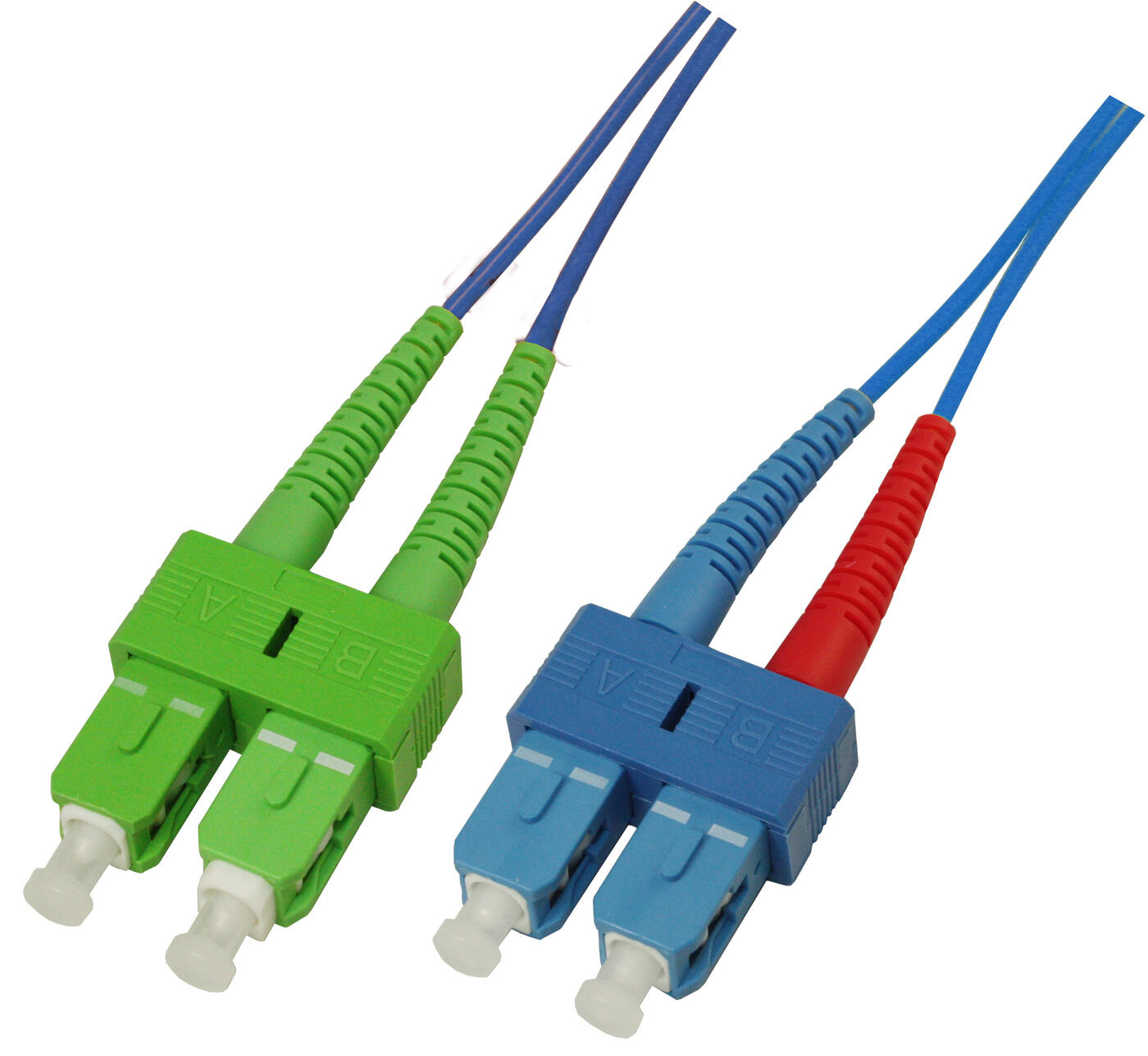 P-SM9-D2B-SCA-SCU-xx Fiberworks AS  Snor SM DPX SC/APC-SC/UPC xx m 9/OS2 G.657.A2 2x &#248;2mm Bl&#229;