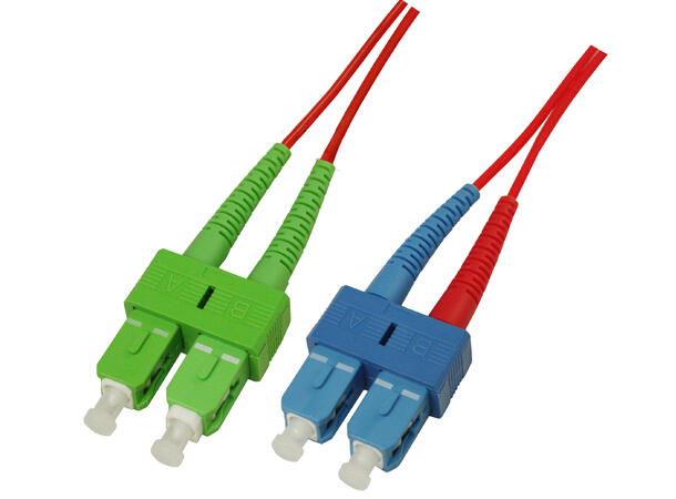Snor SM DPX SC/APC-SC/UPC xx m 9/OS2 G.657.A2 2x ø2mm Rød 