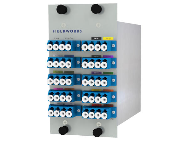 Fiberworks 18 ch. CWDM Mux+Demux, LGX2 C27-C61, Monitor ports