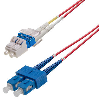 P-SM9-D2R-LCU-SCU-03 Fiberworks AS  Patch SM DPX LC/UPC-SC/UPC 3 m 9/OS2 G.657.A2 2x ø2mm Red