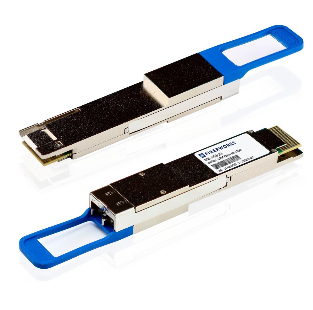 QDD-400G-LR4 Fiberworks AS  QSFP-DD, 400GBASE-LR4, 4x100 Gbps, 10km 1310nm, 6.5dB, SM, LC