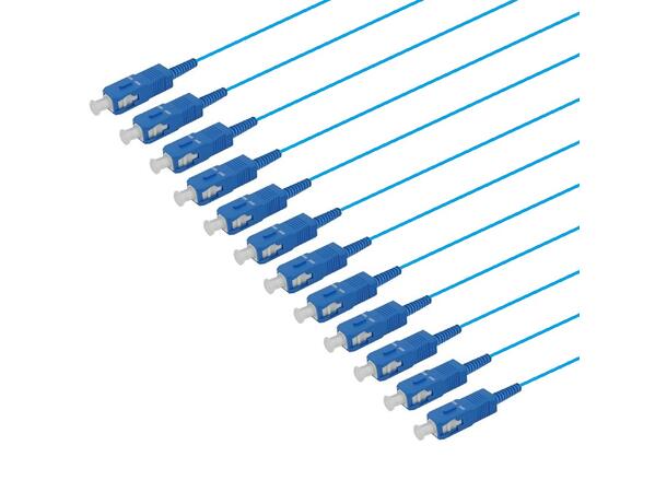 Fiberhale SM SC/UPC 12-pakning, 1,5 m 9/OS2 G.657.A2, 900µm fast kledning, Blå 