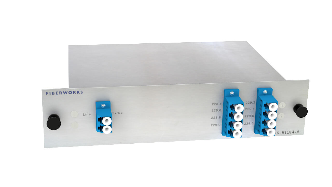 F-OMUX-BIDI4LB-A Fiberworks AS  Fiberworks 4 ch. BiDi DWDM mux/demux O-band low, Single Fiber, LC/UPC, A-side