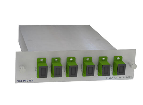 Fiberworks PON CEx mux w/mon.ports LGX3 GPON + RF + XGS-PON, SC/APC connectors 