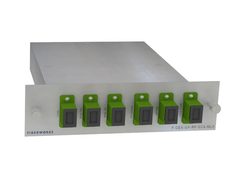 F-CEX-GX-RF-SCA-ML3 Fiberworks AS  Fiberworks PON CEx mux w/mon.ports LGX3 GPON + RF + XGS-PON, SC/APC connectors