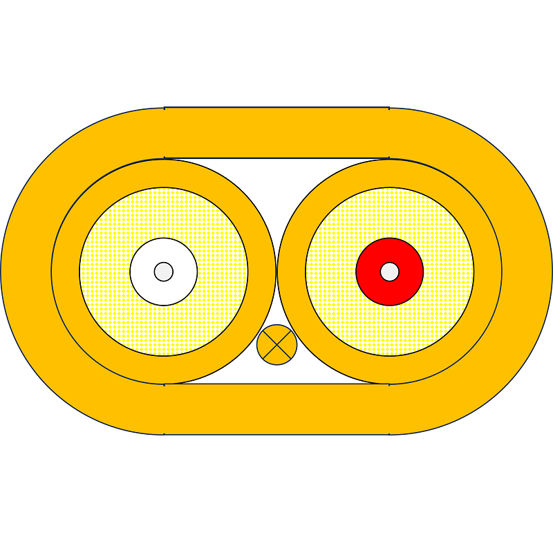P-OM1-D5O-SCP-STP-40 Fiberworks AS  Patch MM DPX Forsterk SC/PC-ST/PC 40 m 62,5/OM1 3x5mm Ruggedized orange