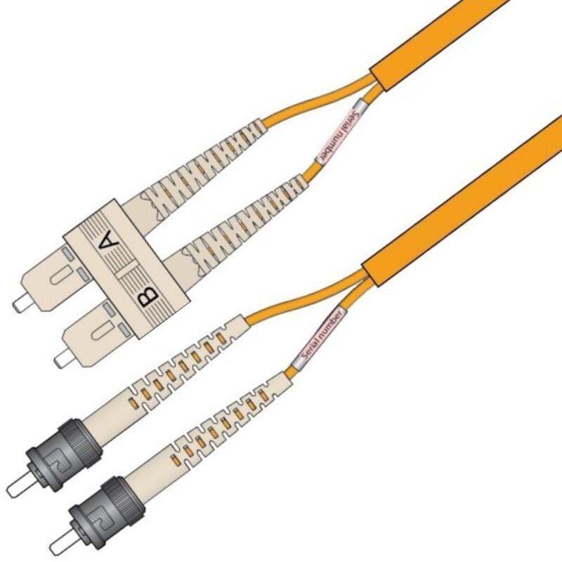 P-OM1-D5O-SCP-STP-40 Fiberworks AS  Patch MM DPX Forsterk SC/PC-ST/PC 40 m 62,5/OM1 3x5mm Ruggedized orange