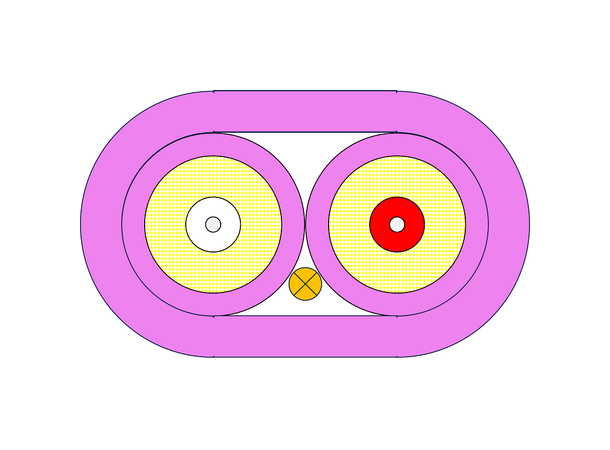 Snor MM DPX Flat LC/PC-LC/PC xx m 50/OM4 BIF 3x5mm Ruggedized magenta 