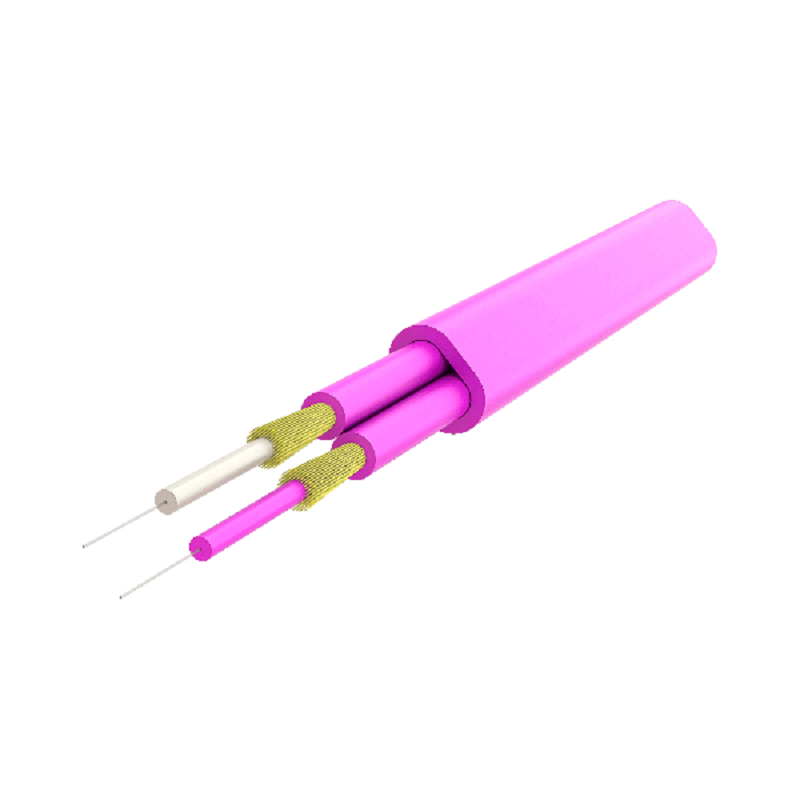 P-OM4-D5M-LCP-LCP-xx Fiberworks AS  Snor MM DPX Flat LC/PC-LC/PC xx m 50/OM4 BIF 3x5mm Ruggedized magenta