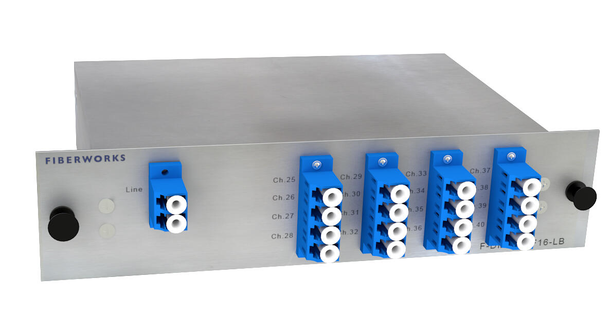 F-DMUX-S8AL-2532-LU Fiberworks AS  Fiberworks 8 ch. DWDM Mux/Demux, Side A C25-C32, 100 GHz, Single fiber, Low loss