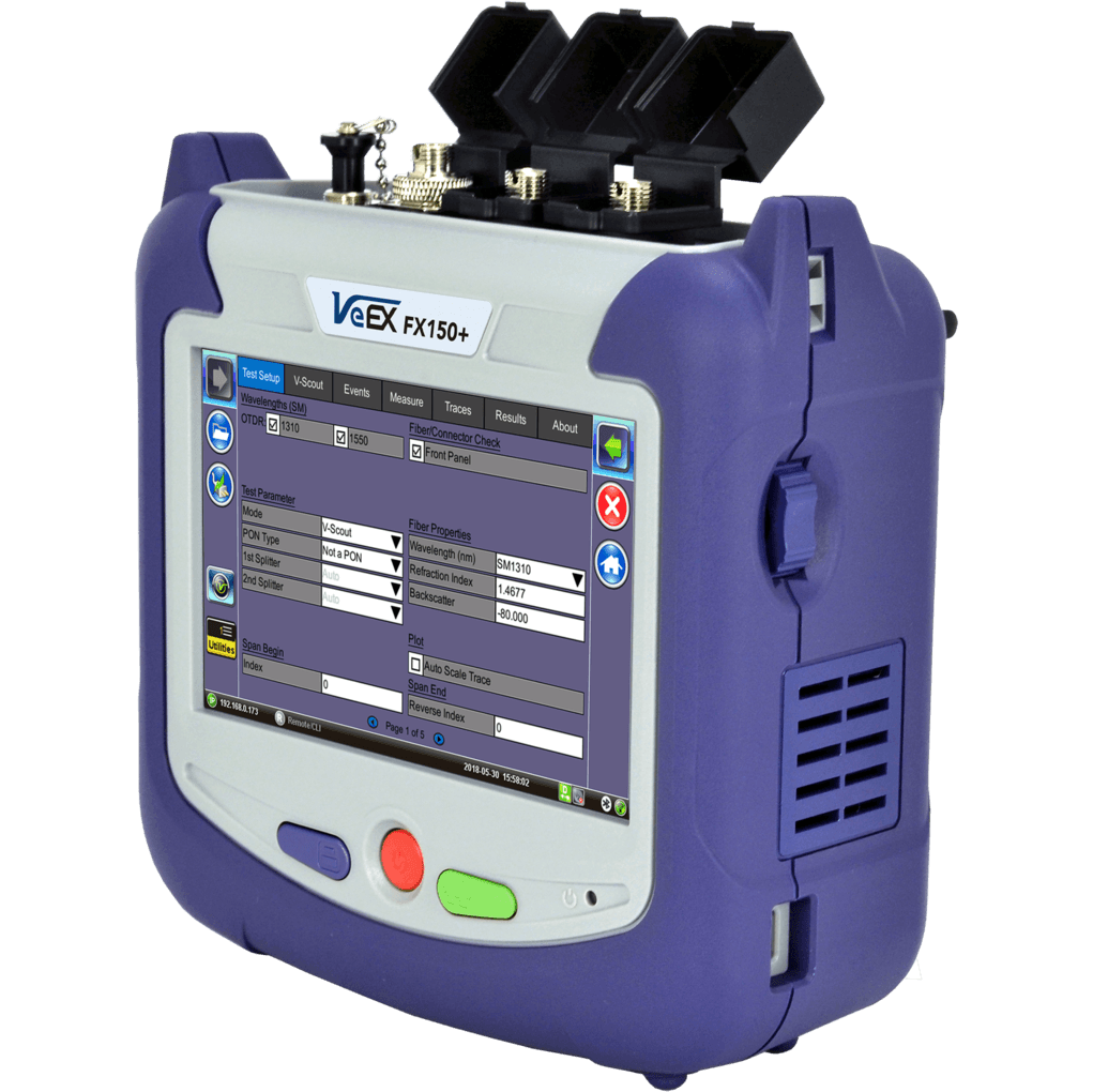 VX-FX150-SM65-32DB-1 VeEX Z06-05-075P VeEX FX150+ OTDR 1650 filtrert 32dB Wifi, Bluetooth, V-Scout, SC/APC, OPM HP