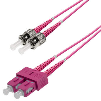 P-OM4-D2M-SCP-STP-xx Fiberworks AS  Patch MM DPX SC/PC-ST/PC xx m 50/OM4 BIF 2x ø2mm Magenta