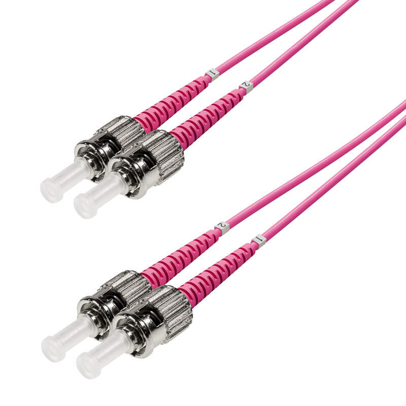 P-OM4-D2M-STP-STP-xx Fiberworks AS  Patch MM DPX ST/PC-ST/PC xx m 50/OM4 BIF 2x ø2mm Magenta