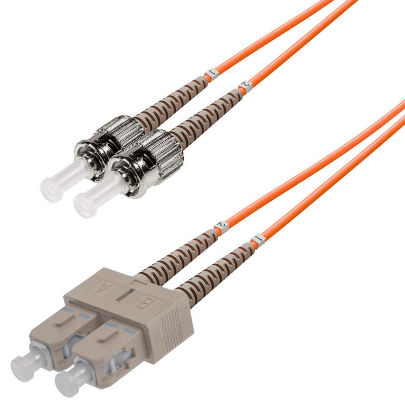 P-MM5-D2O-SCP-STP-xx Fiberworks AS  Snor MM DPX SC/PC-ST/PC xx m 50/OM2 2x ø2mm Orange
