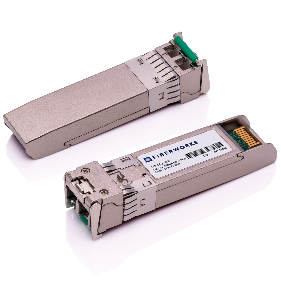 SFP-10GE-ZR Fiberworks AS  SFP+, 10G Ethernet, DDM, 80km 1550nm, 25dB, SM