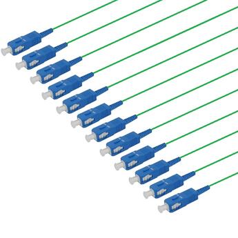 PT-SM9-T9G-SCU-15-BP Fiberworks AS  Fiberhale SM SC/UPC 12-pakning, 1,5 m 9/OS2 G.657.A2, 900&#181;m fast kledn., Gr&#248;nn