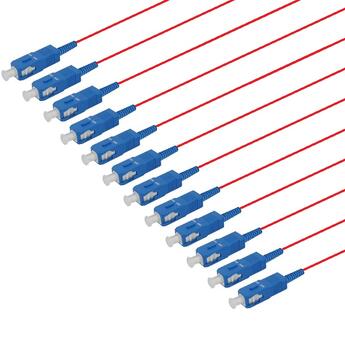 PT-SM9-T9R-SCU-15-BP Fiberworks AS  Fiberhale SM SC/UPC 12-pakning, 1,5 m 9/OS2 G.657.A2, 900&#181;m fast kledning, R&#248;d