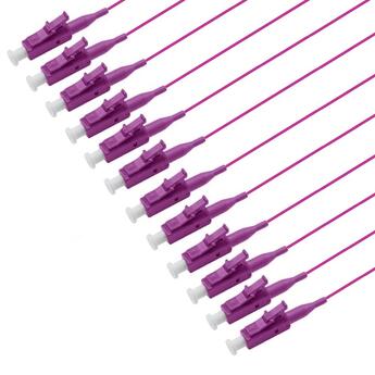 PT-OM4-T9M-LCP-15-BP Fiberworks AS  Pigtail MM LC/PC 12-pack blister, 1,5 m 50/OM4 BIF, Tight Buffer 900&#181;m, Magenta