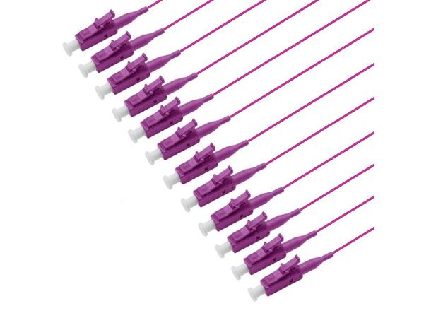 Pigtail MM LC/PC 12-pack blister, 1,5 m 50/OM4 BIF, Tight Buffer 900µm, Magenta 