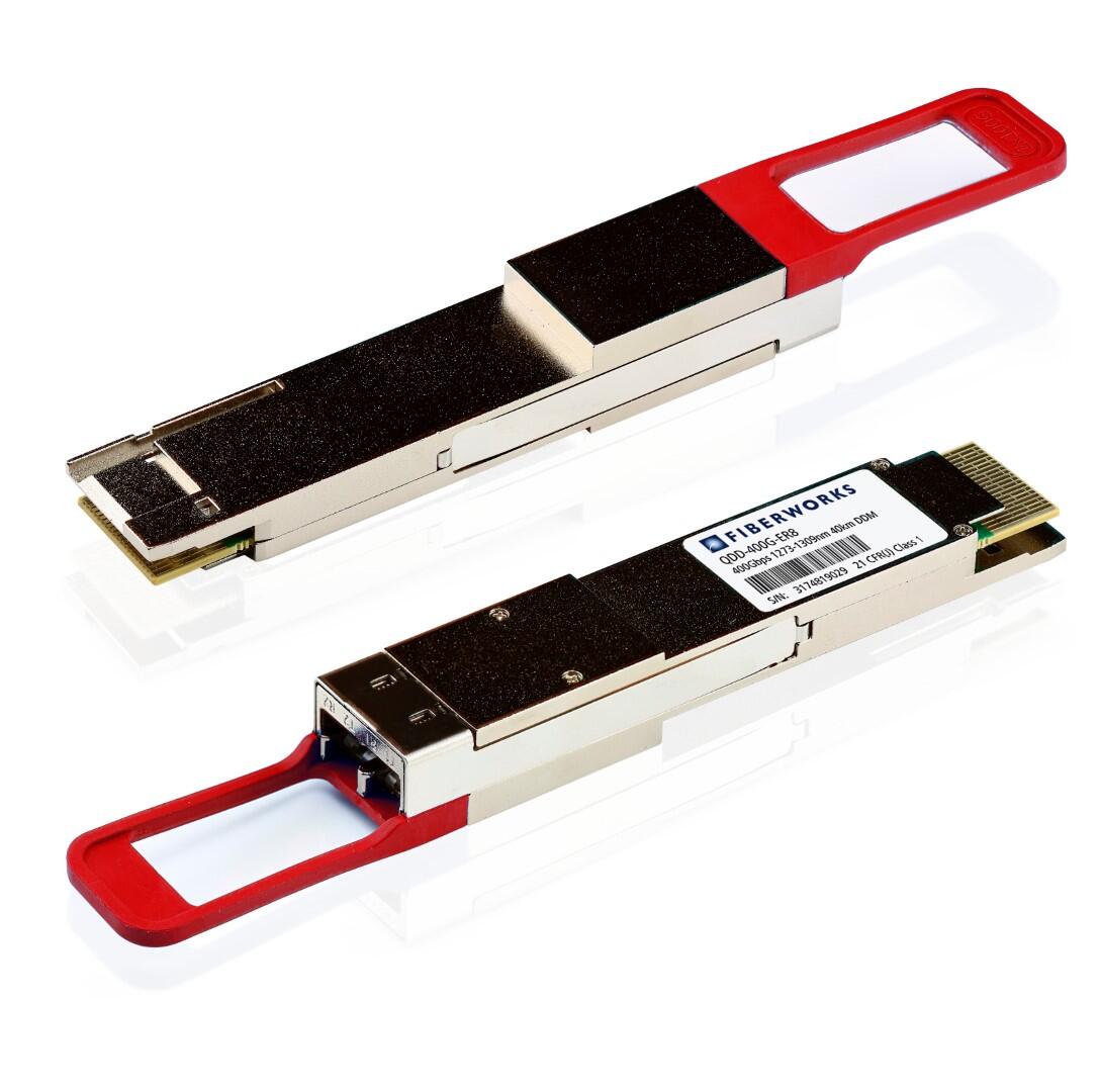 QDD-400G-ER8 Fiberworks AS  QSFP-DD, 400GBASE-ER8, 8x50 Gbps, 40km 1310nm, 15.5dB, SM, LC