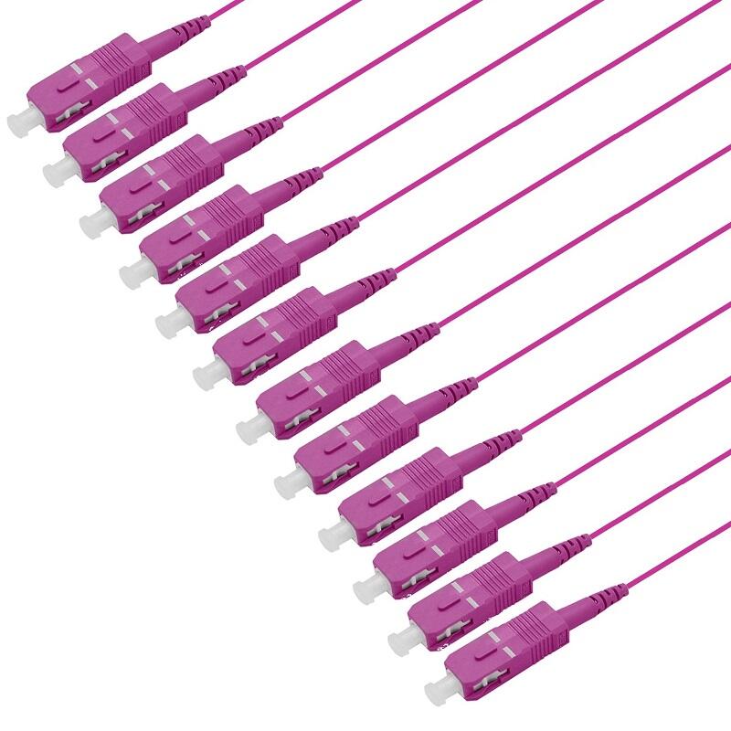 PT-OM4-T9M-SCP-15-BP Fiberworks AS  Pigtail MM SC/PC 12-pack blister 1,5 m 50/OM4 BIF 900&#181;m tight buffer, Magenta