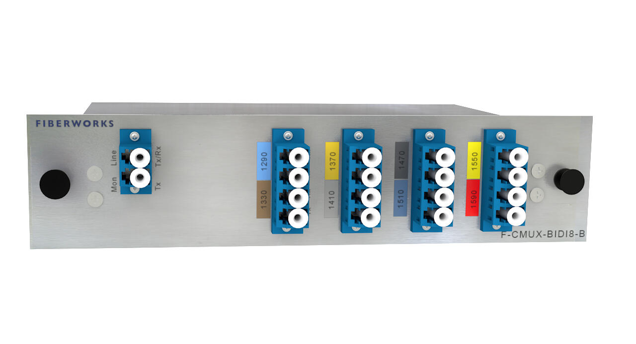 F-CMUX-BIDI8-B-MLU Fiberworks AS  Fiberworks 8 ch. CWDM BiDi Mux/Demux Single fiber, Mon. port, LC/UPC, B-side