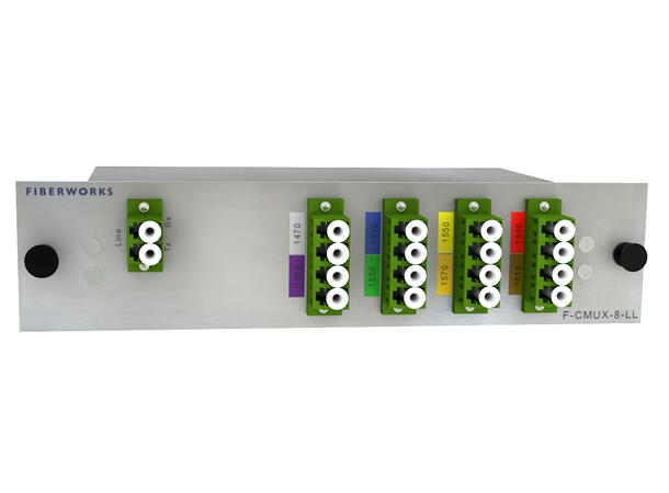 Fiberworks 8 ch. Low Loss CATV Mux+Demux CWDM C47-C61, IL < 1.3 dB, LC/APC 