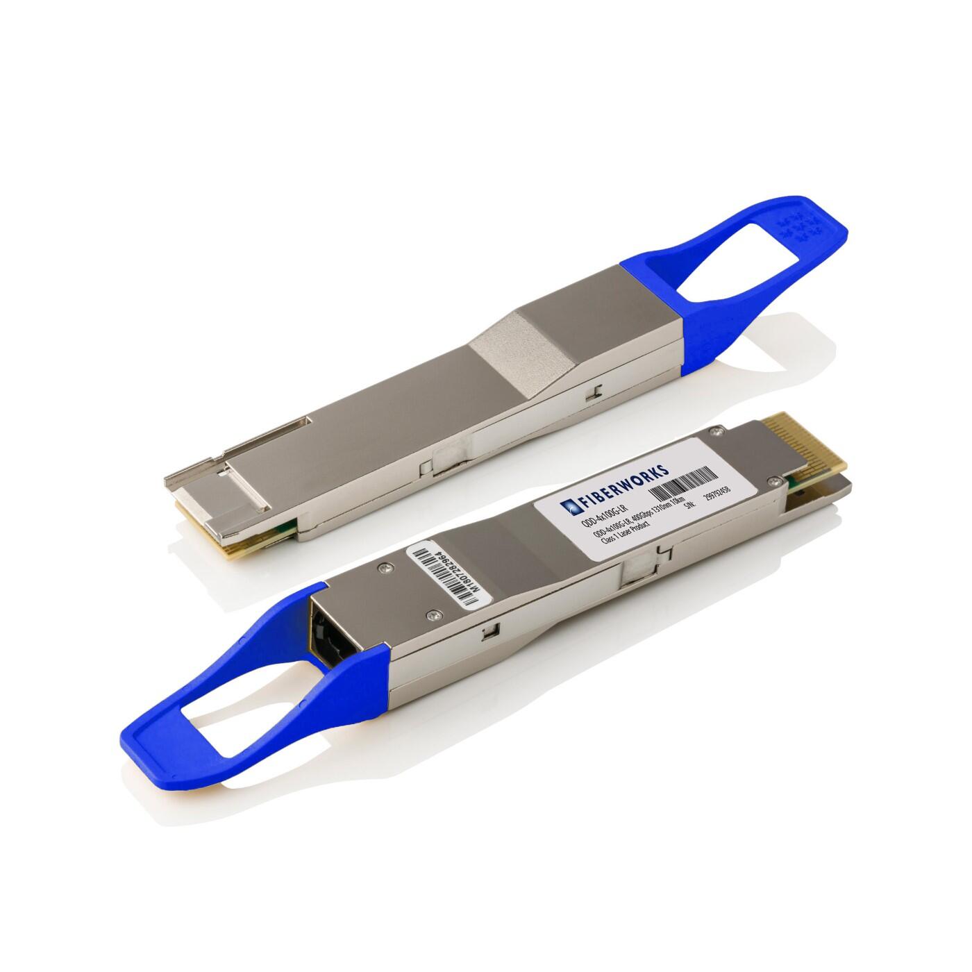 QDD-4x100G-LR Fiberworks AS  QSFP-DD, 400GBASE, 4x100 Gbps, 10km 1310nm, 6dB, SM, MPO8