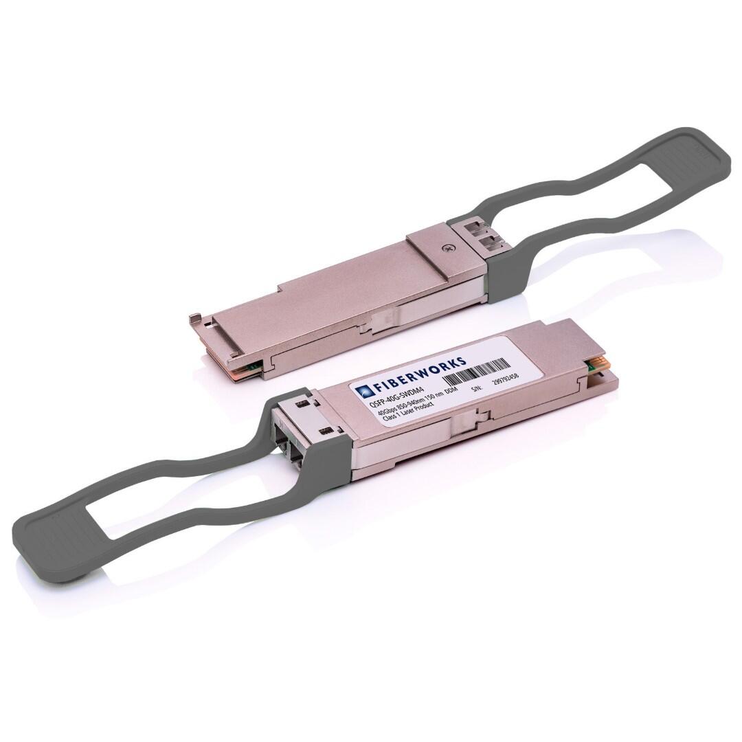 QSFP-40G-SWDM4 Fiberworks AS  QSFP+, 40GBASE-SWDM4, 4x10.3Gbps, 150m 850 - 940 nm, 3dB, MM, LC