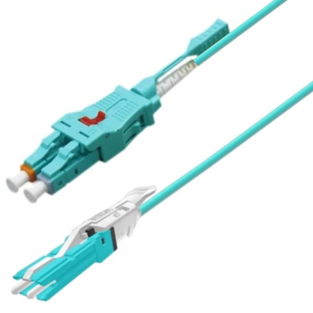 P-OM3-U2A-CSP-LCP-xx Fiberworks AS  Snor MM Uniboot CS/PC-LC/PC, xx m 50/OM3 BIF &#248;2mm, Aqua