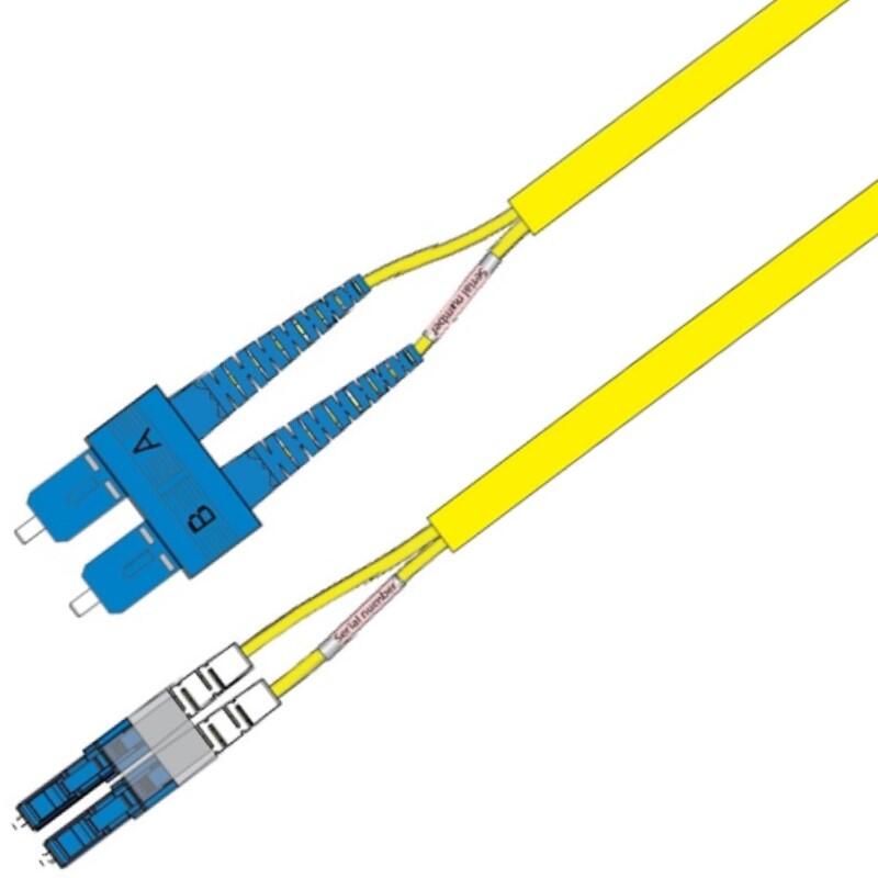 P-SM9-D5Y-LCU-SCU125 Fiberworks AS  Patch SM DPX Flat LC/UPC-SC/UPC 125 m 9/OS2 G.657.A1 3x5mm Ruggedized Yellow