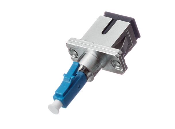 Conversion adapter SC/UPC(F)-LC/UPC(M) Metal/blue, SC/UPC female-LC/UPC-male