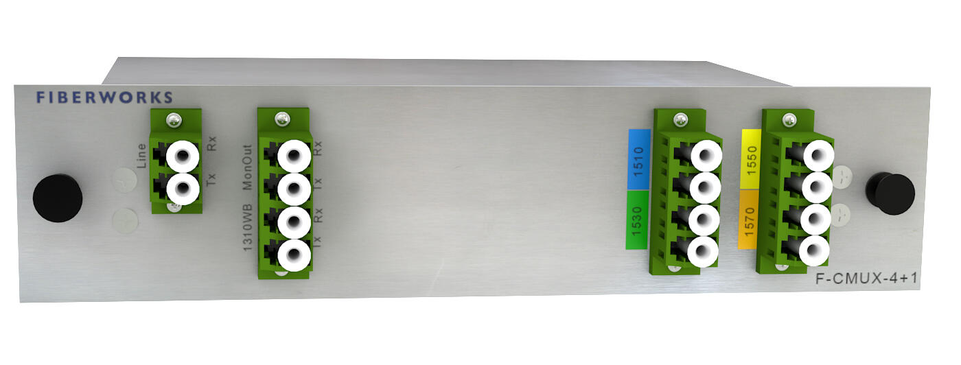 F-CMUX-4+1-5157-MLA Fiberworks AS  Fiberworks 4+1 CATV CWDM Mux+Demux, APC C51-C57 + 1310nm/CWDM upgrade, Mon.ports