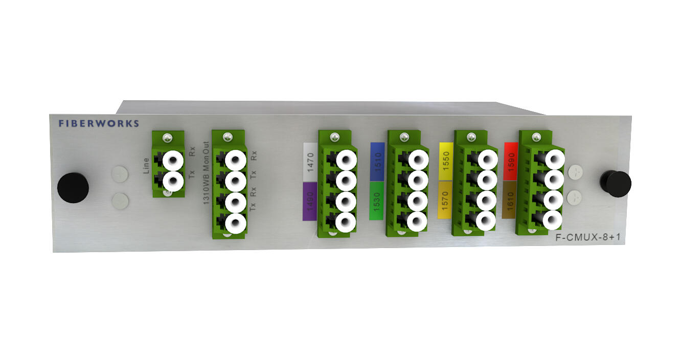 F-CMUX-8+1-4761-MLA Fiberworks AS  Fiberworks 8+1 CATV CWDM Mux+Demux, APC C47-C61 + 1310nm/CWDM upgrade, Mon.ports