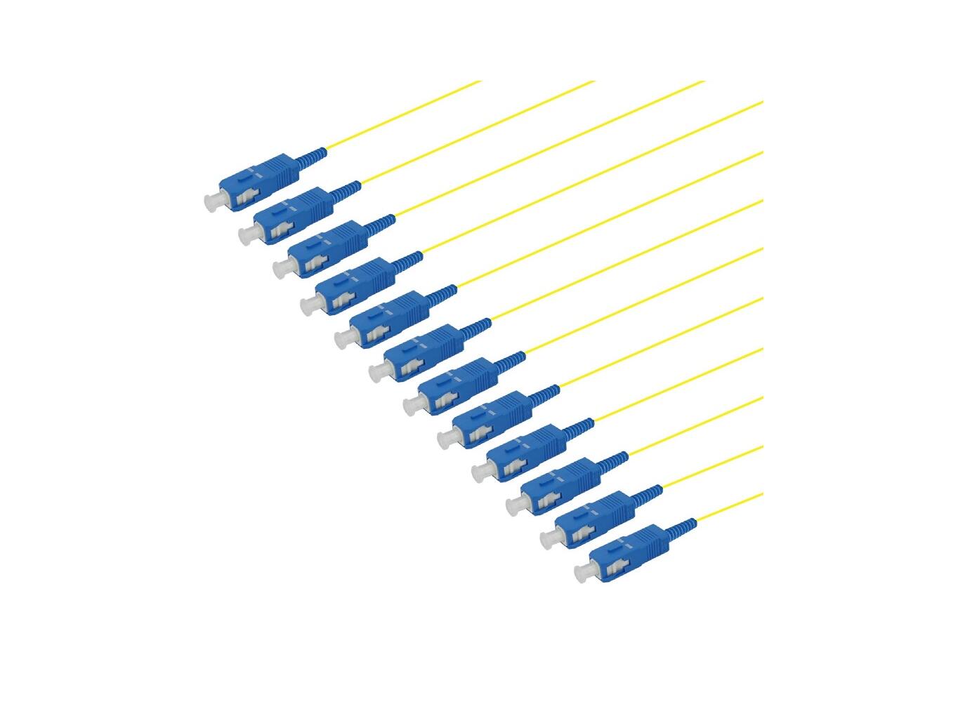 PT-7A2-T9Y-SCUa15-BP Fiberworks AS  Pigtail SM SC/UPC 12-pack blister, 1,5 m G.657.A2, 900&#181;m TB, IEC grade A, Yellow