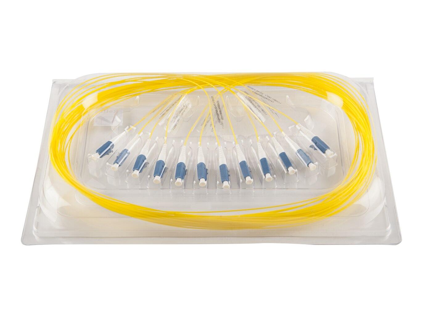 PT-7A2-T9Y-LCUb15-BP Fiberworks AS  Fiberhale SM LC/UPC 12-pakn. 1,5 m IEC-B 9/OS2 G.657.A2, 900&#181;m fast kledning, Gul