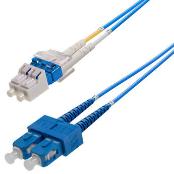 P-SM9-D2B-LCU-SCU.75 Fiberworks AS  Patch SM DPX LC/UPC-SC/UPC 0.75 m 9/OS2 G.657.A2 2x ø2mm Blue