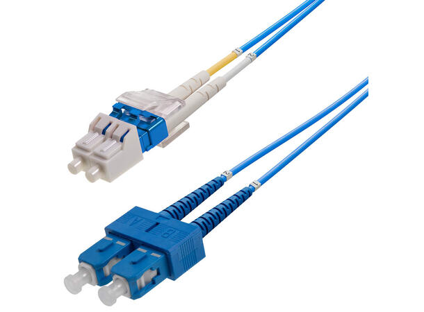 Patch SM DPX LC/UPC-SC/UPC 0.75 m 9/OS2 G.657.A2 2x ø2mm Blue 